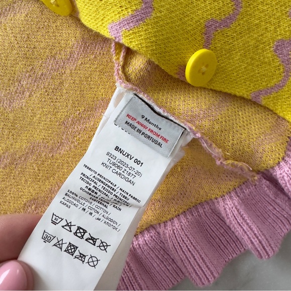 Stella McCartney Baby 100% Cotton Cute Ruffle Pineapple Print Knit Cardigan - Picture 7 of 7